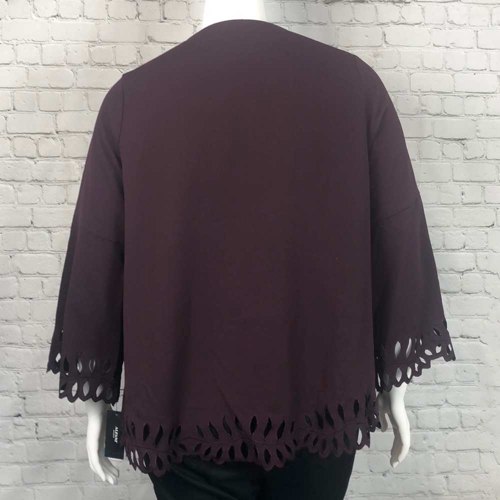 Alfani Deep Burgundy Cut Out Top Plus Size 1X 2X - Picture 2 of 4